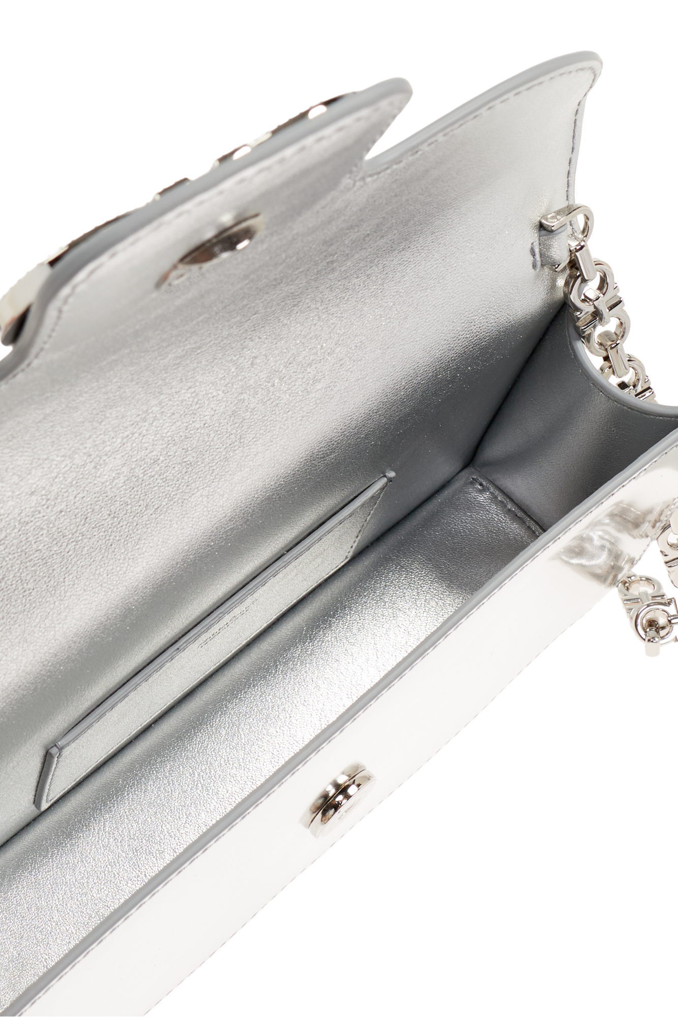 小物 FERRAGAMO Gancini silver wallet chain FERRAGAMO 